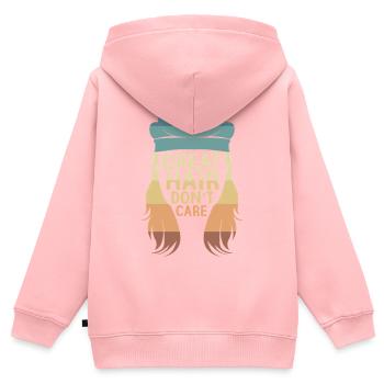 Coupe mullet coupe mulet - Sweat Premium à capuche zippé enfant bio - rose - Dos - AI Model Kid Female (0cm)