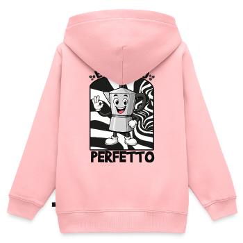 Espresso, Kaffee  - Kinder Premium Organic Zip Hoodie - Rosa - Hinten - AI Model Kid Female (0cm)