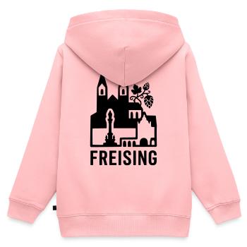 Freising Oberbayern Silhouette Wahrzeichen - Kinder Premium Organic Zip Hoodie - Rosa - Hinten - AI Model Kid Female (0cm)