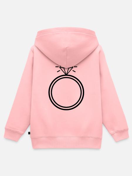 Diamantring - Kinder Premium Organic Zip Hoodie - Rosa