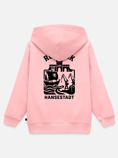 Rostock Hansestadt - Kinder Premium Organic Zip Hoodie - Rosa