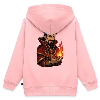 Magicien Flamboyant - Sweat Premium à capuche zippé enfant bio - rose - Dos - AI Model Kid Female (0cm)