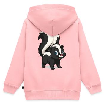 Motif de dessin animé de moufette mignon - Sweat Premium à capuche zippé enfant bio - rose - Dos - AI Model Kid Female (0cm)