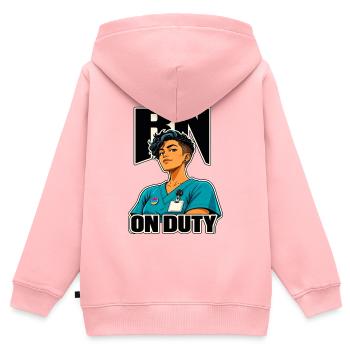 RN Pride schwule RN im Dienst, Badge Buddy Krankenschwester Geschenk - Kinder Premium Organic Zip Hoodie - Rosa - Hinten - AI Model Kid Female (0cm)