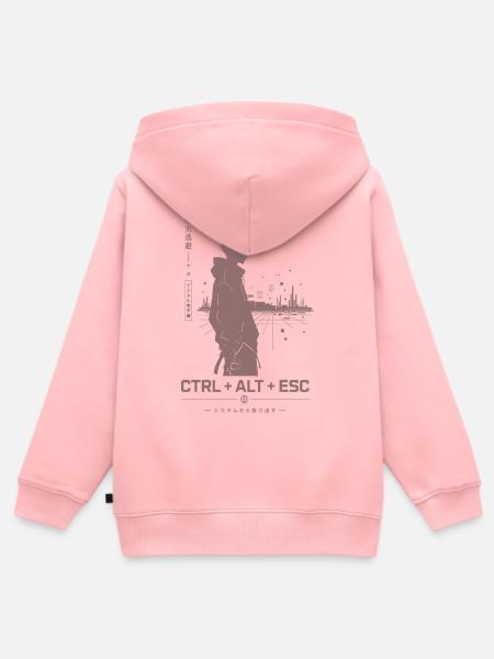 Ctrl Alt Esc Skyline Persona - Kinder Premium Organic Zip Hoodie - Rosa