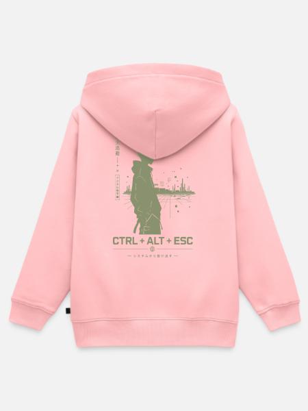 Ctrl+Alt+Esc Stadt-Silhouette - Kinder Premium Organic Zip Hoodie - Rosa
