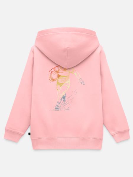Retro Rugbyspielerin - Kinder Premium Organic Zip Hoodie - Rosa
