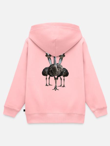 Vogelstrauss - Kinder Premium Organic Zip Hoodie - Rosa