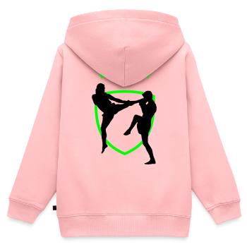 kampfsport_12 - Kinder Premium Organic Zip Hoodie - Rosa - Hinten - AI Model Kid Female (0cm)