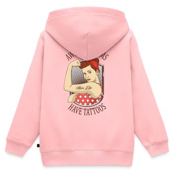Les grandes mères ont un tatouage - Sweat Premium à capuche zippé enfant bio - rose - Dos - AI Model Kid Female (0cm)