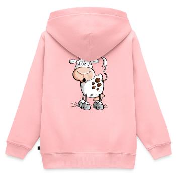 Witzige Comic Kuh - Kühe - Kinder Premium Organic Zip Hoodie - Rosa - Hinten - AI Model Kid Female (0cm)
