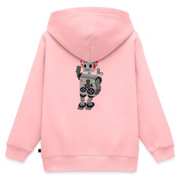 roboter - Kinder Premium Organic Zip Hoodie - Rosa - Hinten - AI Model Kid Female (0cm)