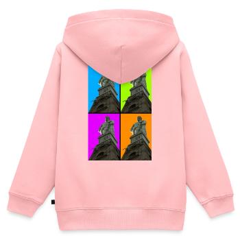 Herkules - Kassel - Kinder Premium Organic Zip Hoodie - Rosa - Hinten - AI Model Kid Female (0cm)