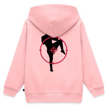 Kickboxing / Kick-Boxeur / Kick Boxing / - Sweat Premium à capuche zippé enfant bio - rose - Dos - AI Model Kid Female (0cm)
