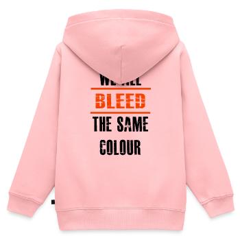 Menschenrechte, Gleichheit - Kinder Premium Organic Zip Hoodie - Rosa - Hinten - AI Model Kid Female (0cm)