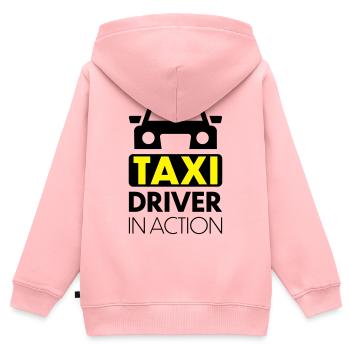 Taxi - Kinder Premium Organic Zip Hoodie - Rosa - Hinten - AI Model Kid Female (0cm)