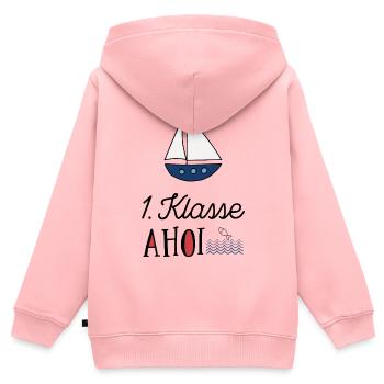 Erstklässler ahoi - Kinder Premium Organic Zip Hoodie - Rosa - Hinten - AI Model Kid Female (0cm)