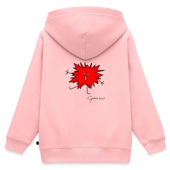 Flauschtier stachelig © Chyropterum Innoxius - Kinder Premium Organic Zip Hoodie - Rosa - Hinten - AI Model Kid Female (0cm)