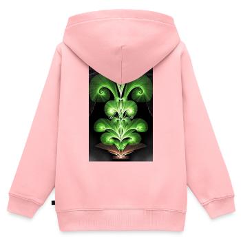 Königlicher Zauberfarn Lebensenergie Motivation - Kinder Premium Organic Zip Hoodie - Rosa - Hinten - AI Model Kid Female (0cm)