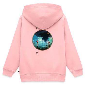 Atemberaubende Quallen schweben am Himmel - Kinder Premium Organic Zip Hoodie - Rosa - Hinten - AI Model Kid Female (0cm)