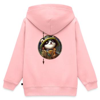 Niedlicher Panda mit kleinen Feen - Kinder Premium Organic Zip Hoodie - Rosa - Hinten - AI Model Kid Female (0cm)