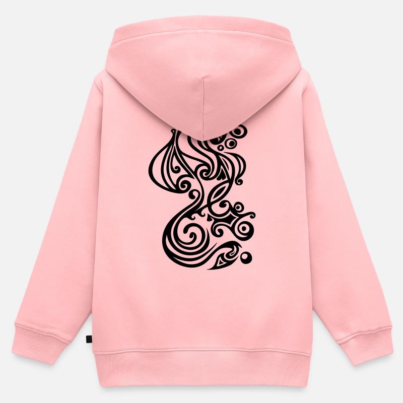 Hippocampe - Sweat Premium à capuche zippé enfant bio - rose