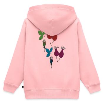 hagebutte Style - Kinder Premium Organic Zip Hoodie - Rosa - Hinten - AI Model Kid Female (0cm)