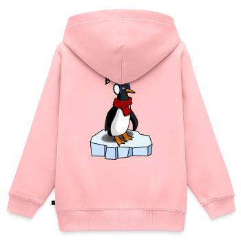 Dem süßen Pinguin ist kalt - Kinder Premium Organic Zip Hoodie - Rosa - Hinten - AI Model Kid Female (0cm)