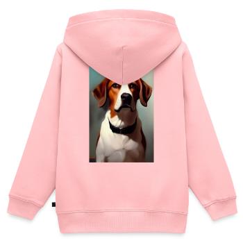 Hunde Bild - Kinder Premium Organic Zip Hoodie - Rosa - Hinten - AI Model Kid Female (0cm)