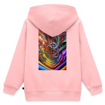 Abstrakte Kunst - Kinder Premium Organic Zip Hoodie - Rosa - Hinten - AI Model Kid Female (0cm)