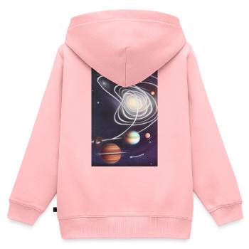 Weltall und Planeten - Kinder Premium Organic Zip Hoodie - Rosa - Hinten - AI Model Kid Female (0cm)