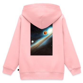 Weltall und Planeten - Kinder Premium Organic Zip Hoodie - Rosa - Hinten - AI Model Kid Female (0cm)