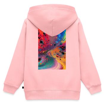 Abstrakte Kunst - Kinder Premium Organic Zip Hoodie - Rosa - Hinten - AI Model Kid Female (0cm)