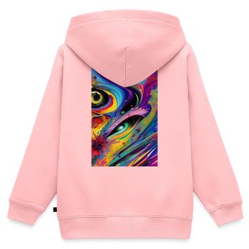 Abstrakte Kunst - Kinder Premium Organic Zip Hoodie - Rosa - Hinten - AI Model Kid Female (0cm)