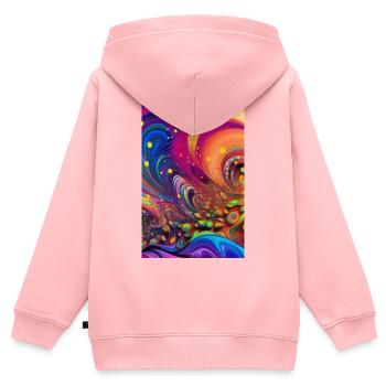 Abstrakte Kunst - Kinder Premium Organic Zip Hoodie - Rosa - Hinten - AI Model Kid Female (0cm)