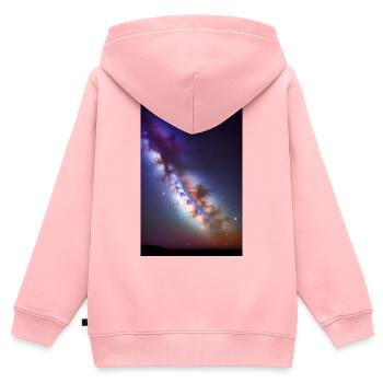 Weltall und Planeten - Kinder Premium Organic Zip Hoodie - Rosa - Hinten - AI Model Kid Female (0cm)