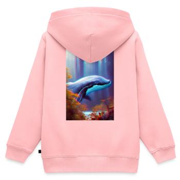 Whale in the Forest Surrealism - Kids Premium Organic Zip-up Hoodie - rose - Back - AI Model Kid Female (0cm)