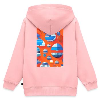 Abstrakte Kunst - Kinder Premium Organic Zip Hoodie - Rosa - Hinten - AI Model Kid Female (0cm)