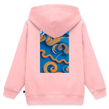 Abstrakte Kunst - Kinder Premium Organic Zip Hoodie - Rosa - Hinten - AI Model Kid Female (0cm)