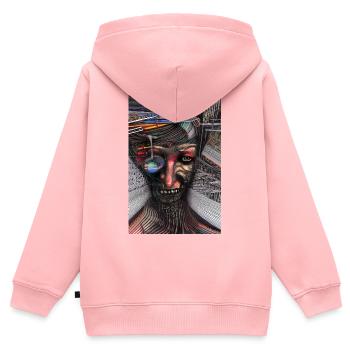 Abstrakte Kunst - Kinder Premium Organic Zip Hoodie - Rosa - Hinten - AI Model Kid Female (0cm)