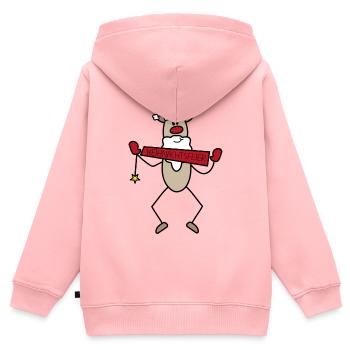 Weihnachtsfeier - Kinder Premium Organic Zip Hoodie - Rosa - Hinten - AI Model Kid Female (0cm)