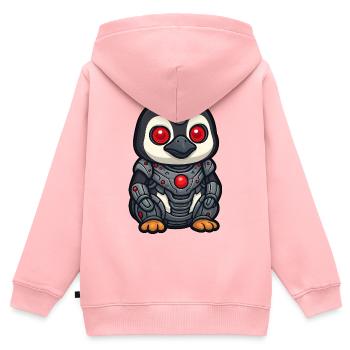 Pinguin Roboter Cyborg Sci-Fi Zukunftsvision - Kinder Premium Organic Zip Hoodie - Rosa - Hinten - AI Model Kid Female (0cm)