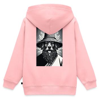 Der wachsame Hund - Kinder Premium Organic Zip Hoodie - Rosa - Hinten - AI Model Kid Female (0cm)