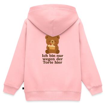 Fuer die Torte - Kinder Premium Organic Zip Hoodie - Rosa - Hinten - AI Model Kid Female (0cm)