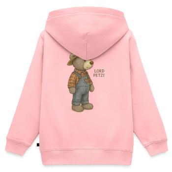 Lord Petzi Farmer - Kinder Premium Organic Zip Hoodie - Rosa - Hinten - AI Model Kid Female (0cm)