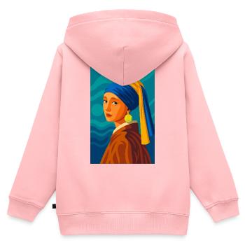 Die Jungfrau (in der Schwebe) - Kinder Premium Organic Zip Hoodie - Rosa - Hinten - AI Model Kid Female (0cm)