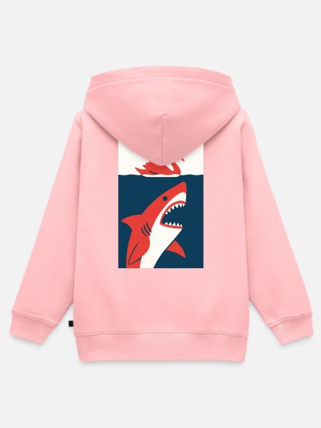 Schwan trifft Hai #2 - Kinder Premium Organic Zip Hoodie - Rosa