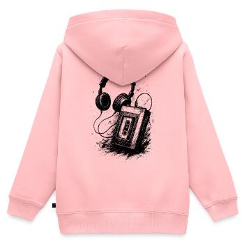 Son analogique - Sweat Premium à capuche zippé enfant bio - rose - Dos - AI Model Kid Female (0cm)