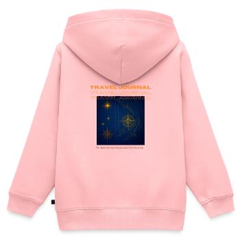 Nautical Travel Notebook - Kids Premium Organic Zip-up Hoodie - rose - Back - AI Model Kid Female (0cm)
