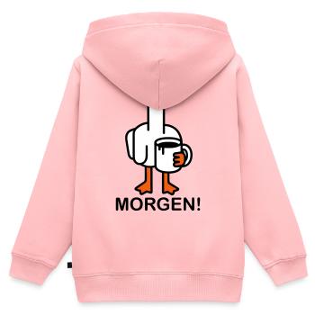 Guten Morgen! - Kinder Premium Organic Zip Hoodie - Rosa - Hinten - AI Model Kid Female (0cm)